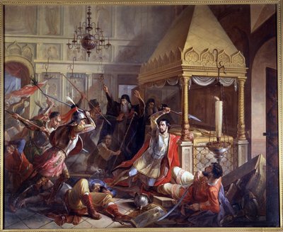 Gesta heroica del príncipe Michail Volkonsky durante el asedio polaco de 1610 de Vasily Kuzmich Demidov
