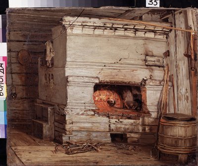 En una Casa de Campo. Pintura de Vasili Maximovich Maximov (1844-1911), óleo sobre lienzo de Vasily Maximov