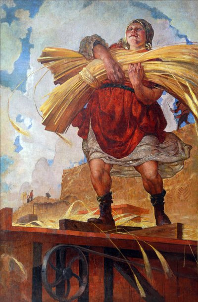 Colectivo campesino par Kostyanitsyn, Vasily Nikolaevich (1881-1940). Óleo sobre lienzo de Vasily Nikolaevich Kostyanitsyn