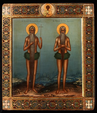 Venerable Onofrio y San Pedro del Monte Athos, 1902 de Vasily Pavlovich Guryanov