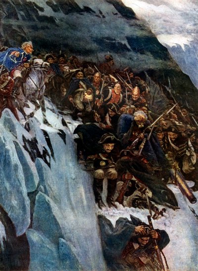 La marcha de Suvorov a través de los Alpes de Vasily Surikov
