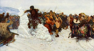 Tomando la pequeña ciudad de nieve, 1891, 1965 de Vasily Surikov