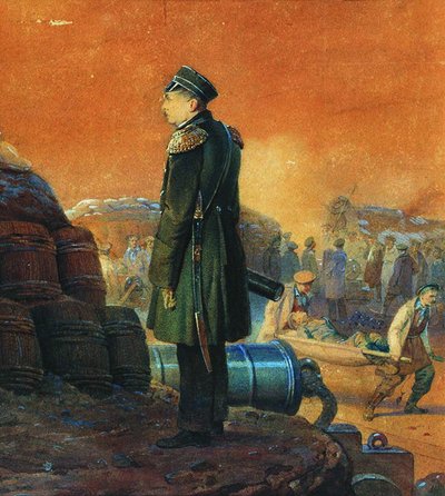 Almirante Pavel Nakhimov en el Bastión, 1855 de Georg Wilhelm Timm