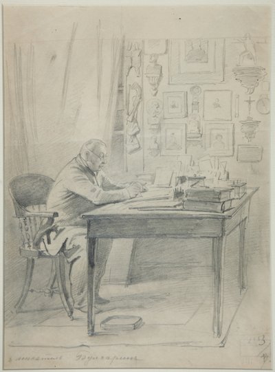 Retrato del autor Faddei Bulgarin 1789-1859, 1840s de Georg Wilhelm Timm