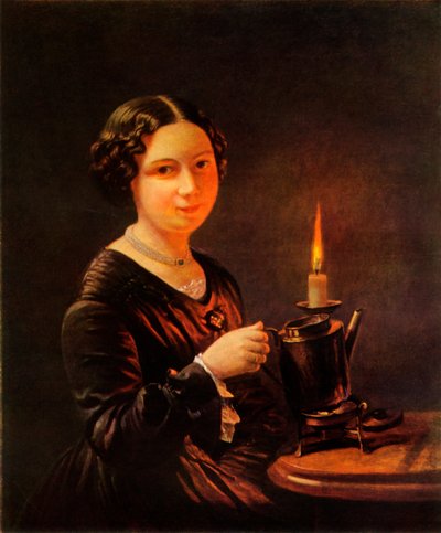 Chica con vela, 1840s, 1965 de Vasily Tropinin