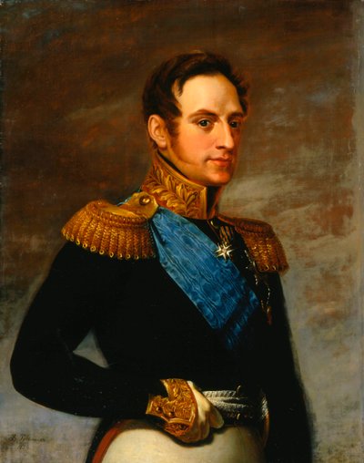 Retrato del Emperador Nicolás I, 1826 de Vasily Tropinin