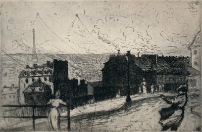 Voladores de cometas, Montmartre, 1915 de Vaughan Trowbridge
