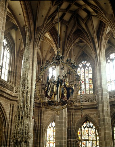Anunciación. Escultura suspendida por Veit Stoss (1455-1533) Iglesia de San Lorenzo, Núremberg, Alemania de Veit or Wit Stoss