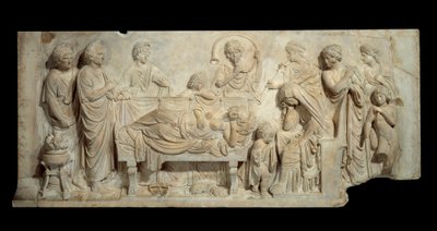 Ceremonia fúnebre en relieve de mármol en Venecia a principios del siglo XVI, París, Museo del Louvre de Venetian School