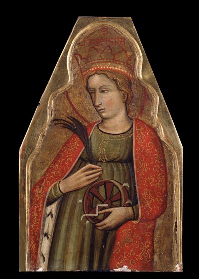 Santa Catalina de Alejandría (Santa Catalina). Pintura de un maestro veneciano. Témpera sobre madera, 26 x 16,5 cm, segunda mitad del siglo XIV. Colección privada. de Venetian School