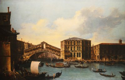 El Puente de Rialto, Venecia, desde el norte, 1753 de Venetian School