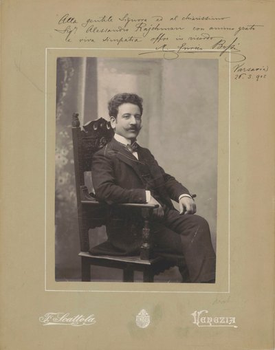 Retrato del organista y compositor Marco Enrico Bossi 1861-1925, c. 1900 de Venezia . Photo studio Francesco Scattola