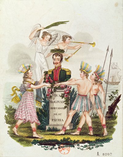 Imágenes populares exaltando a Bolívar, c.1840 de Venezuelan School
