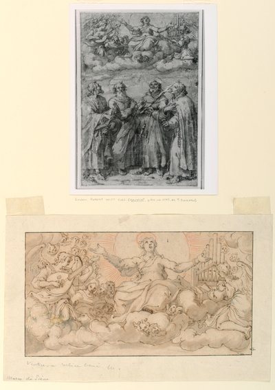 Dibujo, La Asunción de la Virgen, principios del siglo XVII de Ventura Salimbeni