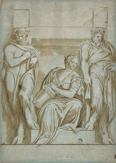 Fortaleza (o Fuerza) flanqueada por dos sátiros de Veronese