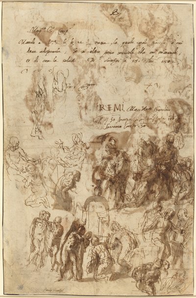 Estudios para la resurrección de Lázaro y otras composiciones [verso] de Veronese