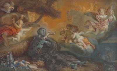 La muerte de San Francisco Javier, c.1750 (óleo sobre vitela) de Veronica Stern