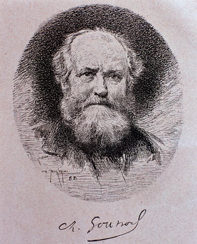 Retrato de Charles Gounod (dibujo) de Vespasiano Bignami