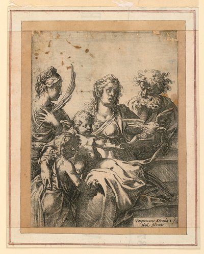 La Virgen y el Niño con Santa Isabel, San José y el joven Juan el Bautista de Vespasiano Strada