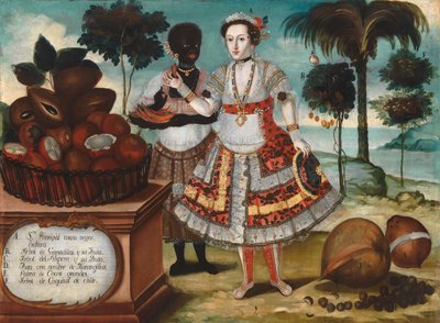 Mujer noble con su esclava negra, c.1783 (óleo sobre lienzo) de Vicente Alban