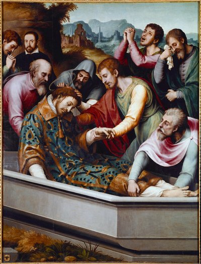La tumba de San Esteban, mártir cristiano de Vicente Juan (c.1510 79) Macip