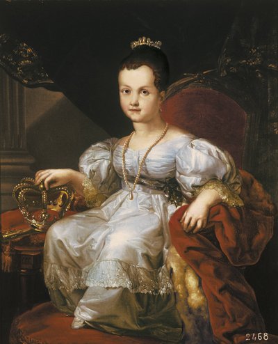 Retrato de Isabel II de niña (óleo sobre lienzo) de Vicente Lopez y Portana