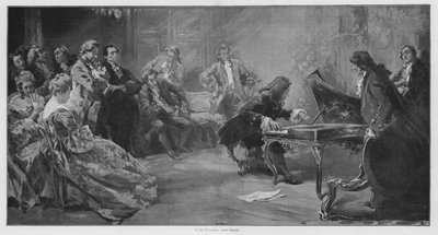 Compositor austriaco Joseph Haydn tocando el piano de Vicente de (after) Paredes