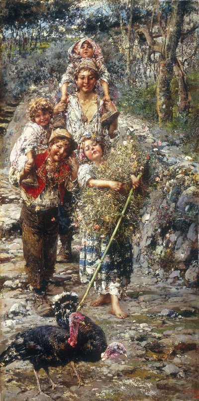 Niños con Pavos de Vicenzo Irolli