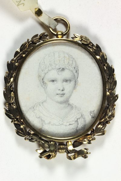 Dibujo de un niño joven tradicionalmente identificado como Napoleón II de Victoire (attr.to) Jaquotot