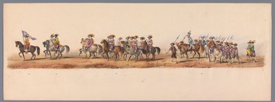 Procesión histórica en el segundo centenario de la Universidad de Ciencias Aplicadas de Utrecht, 1836 (lámina 5) Acercamiento de los ejércitos holandeses a Ostende, 3 de julio de 1600, el día después de la victoria en Nieuwpoort; según la representación di de Victor Adam