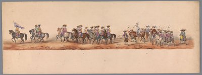 Procesión histórica en el segundo centenario de la Universidad de Ciencias Aplicadas de Utrecht, 1836 (lámina 5) Acercamiento de los ejércitos holandeses a Ostende, 3 de julio de 1600, el día después de la victoria en Nieuwpoort; según la representación di de Victor Adam