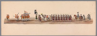 Procesión histórica en el segundo centenario de la Universidad de Ciencias Aplicadas de Utrecht, 1836 (lámina 3) Acercamiento de los ejércitos holandeses a Ostende, 3 de julio de 1600, el día después de la victoria en Nieuwpoort; según la representación di de Victor Adam