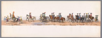 Procesión histórica en el segundo centenario de la Universidad de Ciencias Aplicadas de Utrecht, 1836 (lámina 8) Acercamiento de los ejércitos holandeses a Ostende, 3 de julio de 1600, el día después de la victoria en Nieuwpoort; según la representación di de Victor Adam