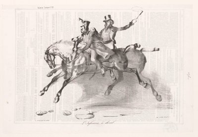 Caricatura de la infantería a caballo. L