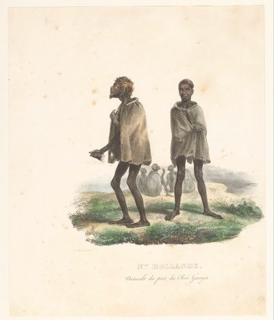 Ropa de los habitantes de King George Sound (Australia Occidental)
Nlle. Hollande. Naturels du port du Roi Georges (título en el objeto)
Voyage de découvertes de l
