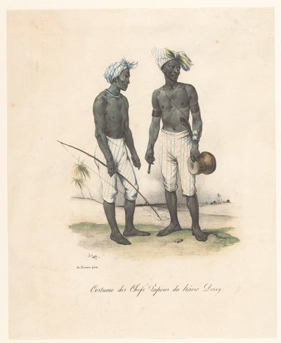 Traje de los líderes del Havre-Dorey en Papúa Nueva Guinea
Costume des chefs papous du hâvre Dorey (título en el objeto)
Viaje de descubrimiento del Astrolabio (título de la serie)
Voyage de découvertes de l