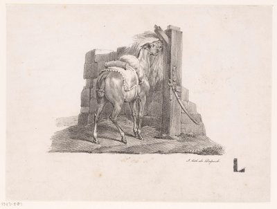 Estudio de un caballo en un establo de Victor Adam