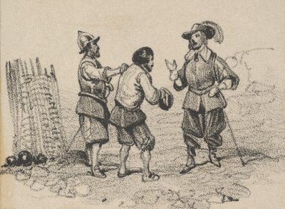 Tres hombres discutiendo, mediados del siglo XIX de Victor Adam