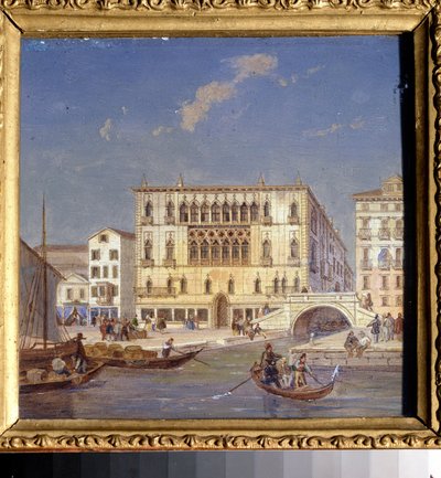 ""Vue de Venise: le palais Bernardo"" (Vistas de Venecia. El Palacio Bernardo) Pintura de Jean-Victor (Jean Victor) Vincent Adam (1801-1867) Museo Estatal de Arte del siglo XIX, Tula, Rusia de Victor Adam