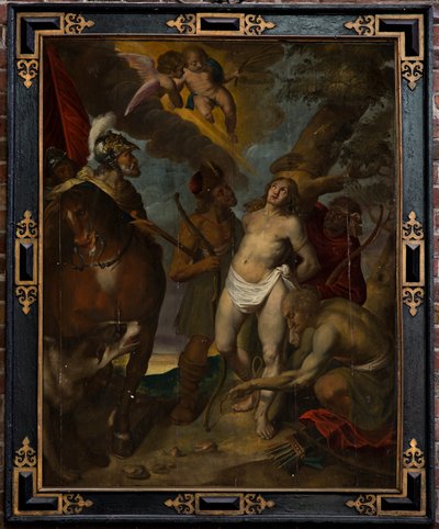 Iglesia parroquial (Parochiekerk Sint-Walburga). Pintura.Victor Boucquet (?). San Sebastián. Óleo sobre tabla. de Victor Boucquet