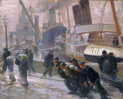 Estibadores de Liverpool al amanecer, 1903 de Victor Francois Tardieu
