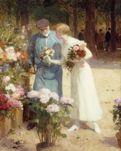 Un Mercado de Flores de Victor Gabriel Gilbert