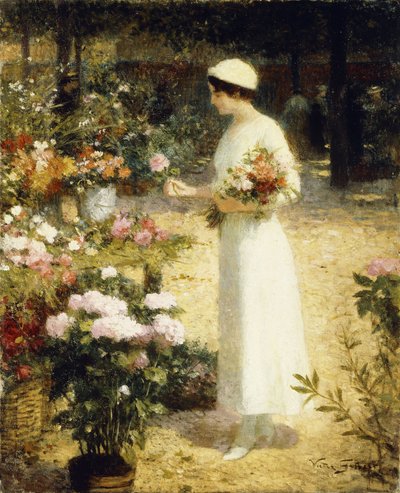En el mercado de flores de Victor Gabriel Gilbert