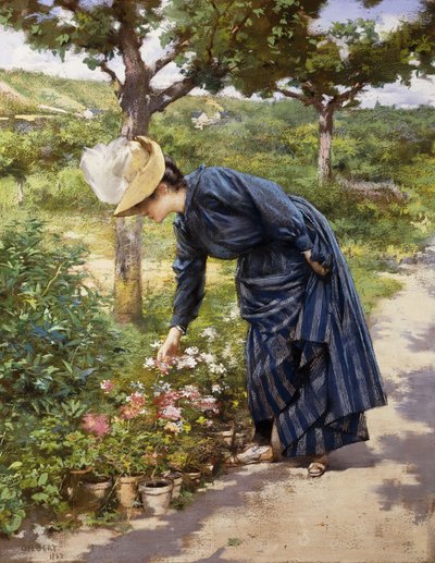 Dama en un jardín, 1887 de Victor Gabriel Gilbert