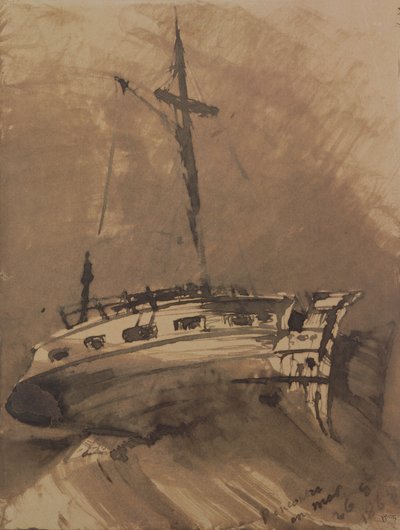 Un barco en mares agitados, 1864 de Victor Hugo