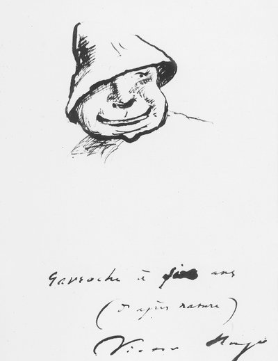 Gavroche a los cinco años, dibujo de Victor Hugo de Victor Hugo