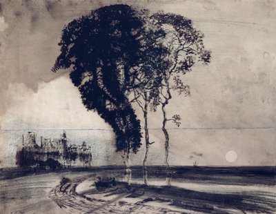 Paisaje con Tres Árboles, 1850 de Victor Hugo