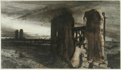 Ruinas en un paisaje, 1870 de Victor Hugo
