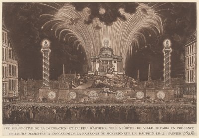La decoración y los fuegos artificiales... el nacimiento de Monseigneur le Dauphin de Victor Jean Nicolle