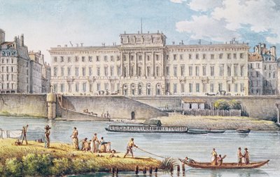 Vista del Hotel des Monnaies en la confluencia de las dos ramas del Sena de Victor Jean Nicolle